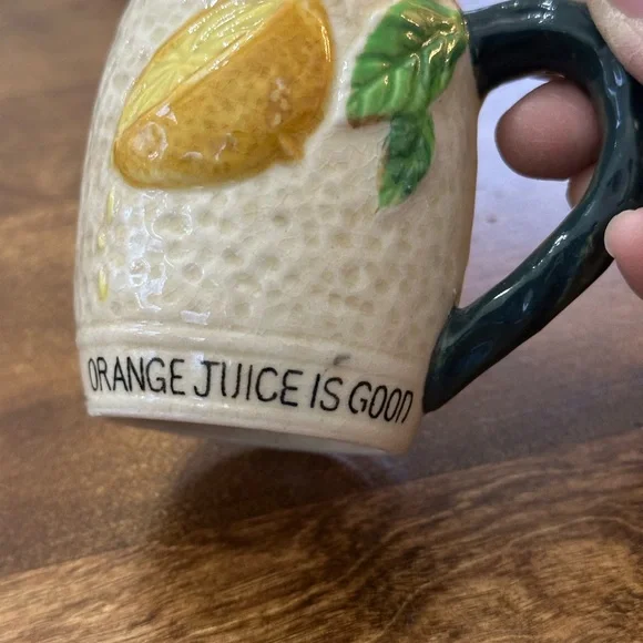Vintage Ross Products "Orange Juice is Good" Porcelain Mug - Picture 2 of 3